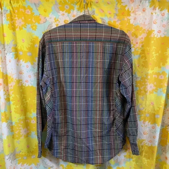 Mens Robert graham colorful plaid button down dress up shirt long sleeve - Picture 13 of 13